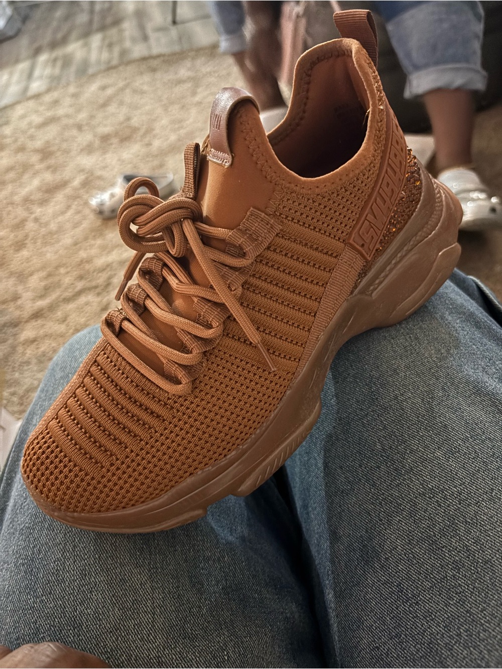 Steve Madden Men's Knit Sneakers - Chestnut Brown